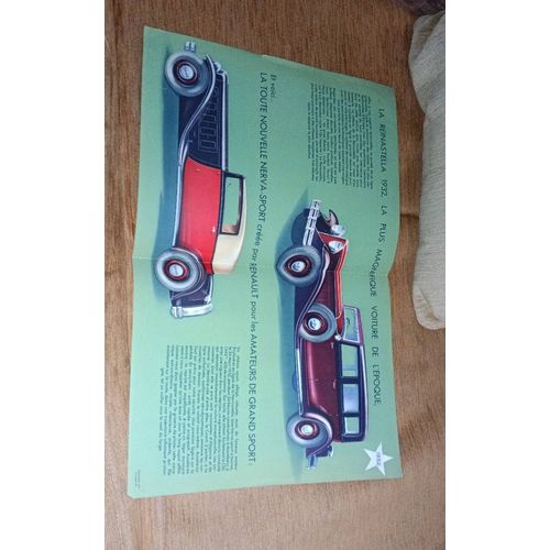 ‎ P., Draeger, Procédé 301, [ 1932 ], Double Feuille , 29 X 44 Cm. ‎ Référence : 19084 ‎Imprimé Recto Verso Des Modèles Reinastella 1932 Et Nouvelle Nerva-Sport Par Renault. ‎
