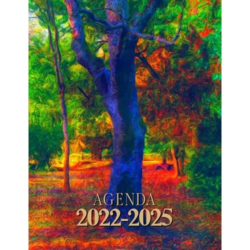 Agenda 2022 - 2025: Forêt Art Déco. Grand Planificateur 4 Ans, Organiseur 2022-2025 De Janvier 2022 À Décembre 2025. Planner Journalier, Semainier, Mensuel.