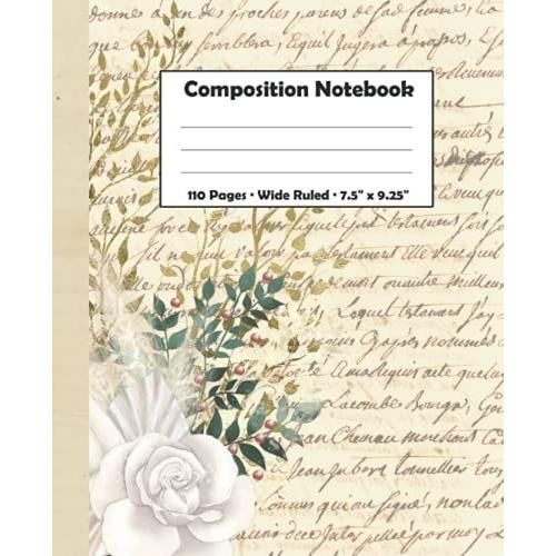 Composition Notebook, 110 Pages, Wide Ruled, 7.5" X 9.25": Bohemian Styled Notebook For Students And Adults. Ideal For Essays, Stories, Notes, Home ... Wide Ruled Heavy Paper With Margins.