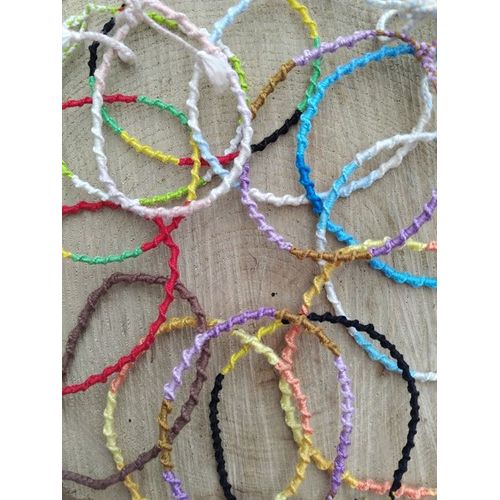 Lot De 3 Bracelets De L'amitié - Bleus Clairs Et Noir