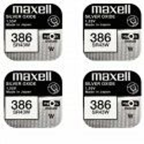 4 piles MAXELL 386 SR43W Silver Oxide 1,55 v
