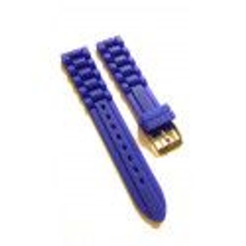 Bracelet De Montre Silicone Dark Bleu 18 Mm ( D-12 )