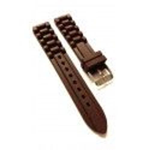 Bracelet De Montre Silicone Marron 18 Mm ( D-11 )