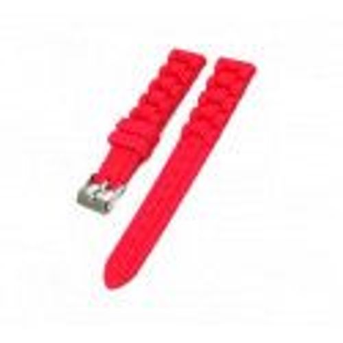 Bracelet De Montre Silicone Rouge 16 Mm (S-10)
