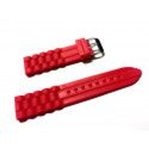 Bracelet De Montre Silicone Rouge 22 Mm -C-5