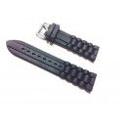 Bracelet De Montre Silicone Noir 22 Mm -C-6