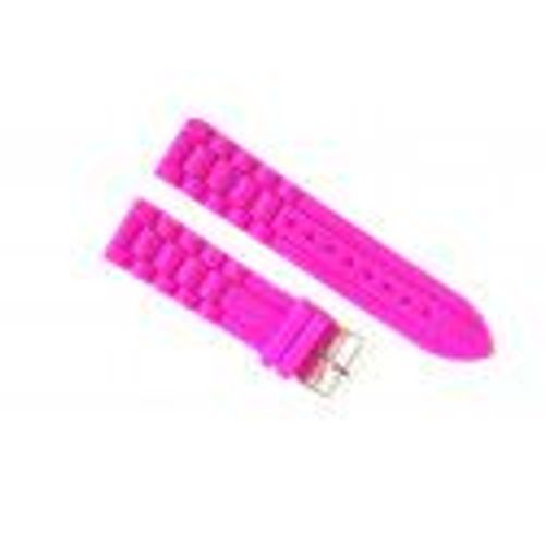 Bracelet De Montre Silicone Neon Pink 18 Mm -C-8