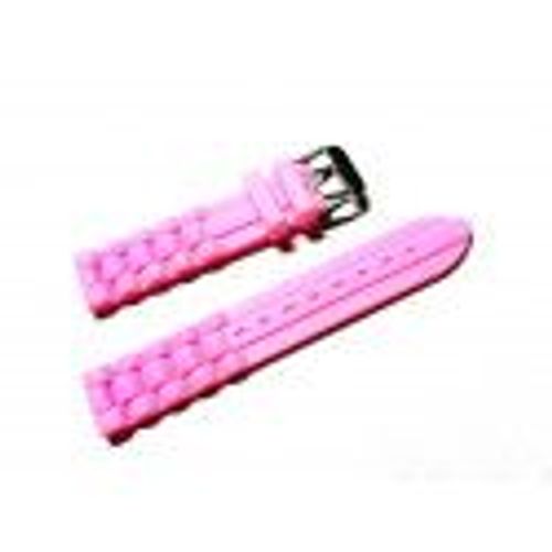 Bracelet De Montre Silicone Rose 18 Mm -D-4