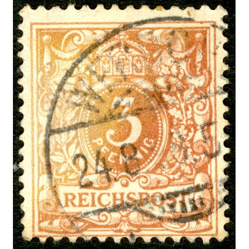 Timbre Oblitéré Reichspost, 3 Pfennig