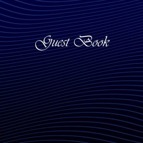 Guest Book Wavy Blue Stripes: Guest Book For Visitors Book, Share Their Memories & Experiences And Leave Great Recommendations And More, 120 Page And 8.25 X 8.25 In