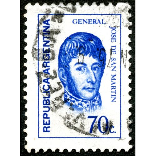 Timbre Oblitéré Republica Argentina, General Jose De San Martin, 70 C
