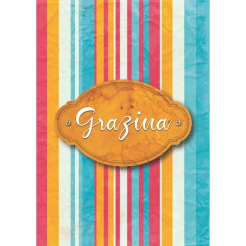 Grazina: Taccuino A5 | Nome Personalizzato Grazina | Regalo Di Compleanno Per Moglie, Mamma, Sorella, Figlia ... | Design: Carta Colorata | 120 Pagine A Righe, Piccolo Formato A5 (14.8 X 21 Cm)