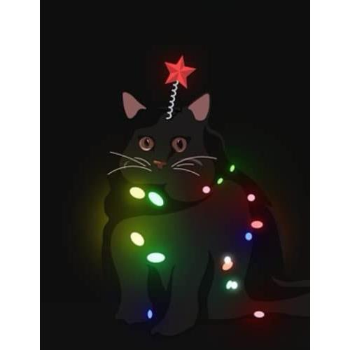 Cat Christmas Tree Notebook: Merry Christmas Holiday Journal Notebook Gift For The Season