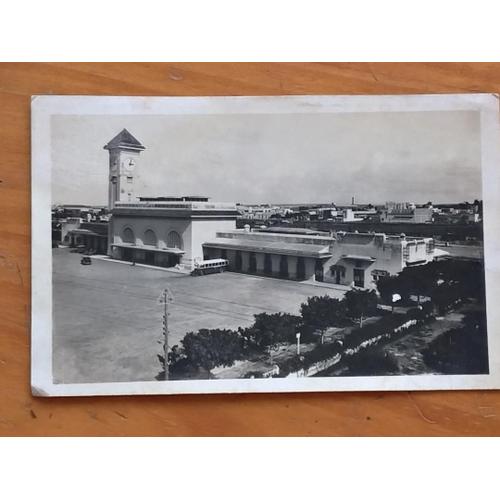 Carte Postale Gare De Casablanca Avec Timbre 5 F Maroc Francais