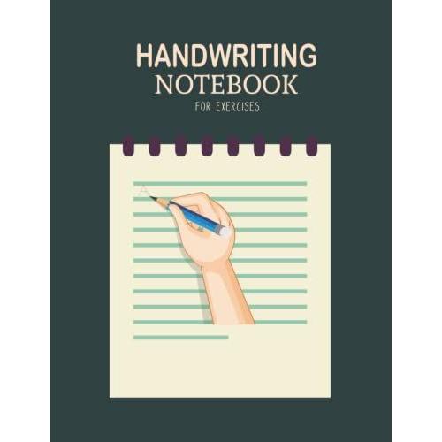 Handwriting Notebook For Exercises: Kindergarten Writing Paper Landscape With Dotted Lines Lined Sheets For K-3 Students