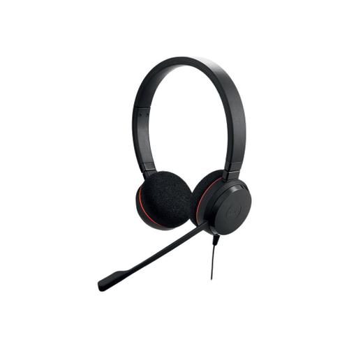 Jabra Evolve 20 MS stéréo - Micro-casque - sur-oreille - filaire - USB - Certifié pour Skype for Business