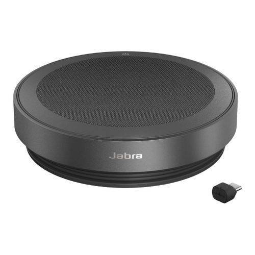 Jabra Speak2 75 Ms - Haut-Parleur Main Libre - Bluetooth - Sans Fil - Usb-A, Usb-C - Gris Foncé - Certifié Pour Microsoft Teams Rooms, Optimisé Pour Microsoft Teams, Certifié Microsoft Swift Pair