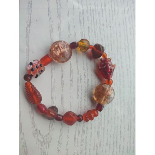 Bracelet En Perles De Verre Fait Main