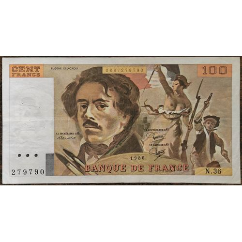 Billet 100 Francs Eugène Delacroix 1980 France N.36 279790