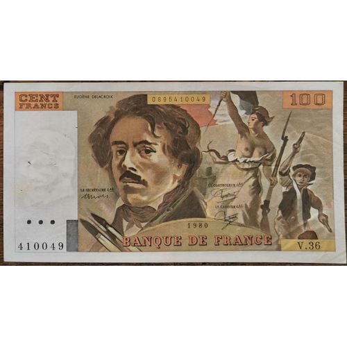 Billet 100 Francs Eugène Delacroix 1980 France V.36