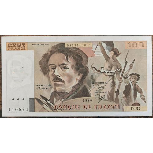 Billet 100 Francs Eugène Delacroix 1980 France D.37