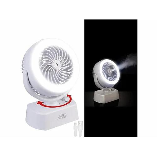 Ventilateur de table rechargeable avec brumisateur et anneau LED VT-26.T