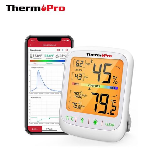 Thermopro-Moniteur De Température Et D'humidité Sans Fil,Bluetooth,Numérique,Hygromètre D'intérieur,Chambre,Tp359,80m
