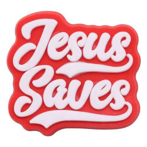 Décoration De Chaussure En Pvc Jésus Sauve Fabriqué À L'image De Dieu,La Vie Est Bonne,Le Christianisme,Les Breloques De Construction,Les Bracelets Adaptés,Cadeau De Noël,1-20 Pièces - Type Rouge
