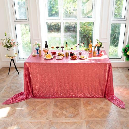 Nappe de Table a paillettes, ronde, rectangulaire, doree, pour mariage,  fete, Banquet, decoration de maison, Support personnalise, 1 piece