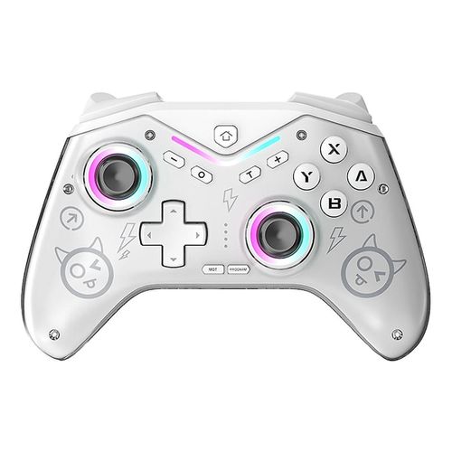 Console De Jeu Sans Fil Contrôleur De Jeu Programmable Manette De Jeu Hall Joystick Support Pour Switch/Steam/Ios/Android Blanc
