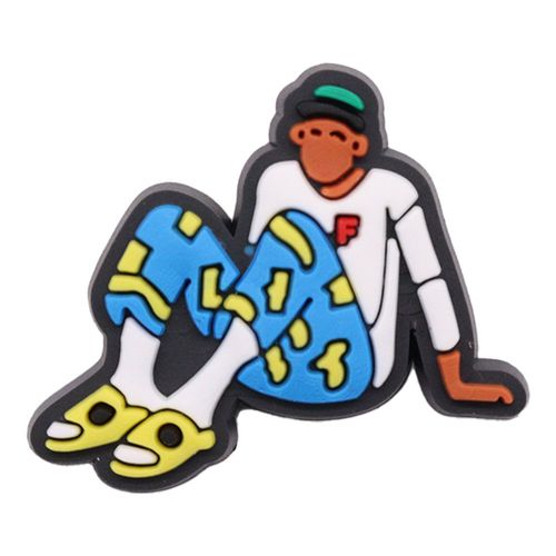 Chaussures De Golf En Pvc Pour Hommes,Célèbre Chanteur,Fleurs,Pantoufles À La Mode,Ajustement Des Boutons,Breloques,Décorations De Fête,Cadeaux,1-18 Pièces - Type Gris