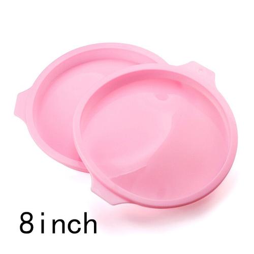 Fais Du-2-8 Pièces Moule À Gâteau En Silicone 4/6/8 Pouces Ensemble De Moules À Gâteau Ronds Antiadhésif Moule À Gâteau En Silicone Pour Les Outils De Cuisson Gâteaux Arc-En-Ci - Type 8in Pink 2pcs