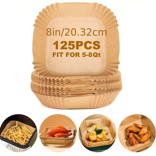 Papier De Cuisson Alimentaire Pour Poulet,Cuisson À L'air,Cuisinières À Air,Résistant Aux Films,Planche Ic,Vapeur,Friteuse,Accessoires De Cuisine - Type 125 Pcs