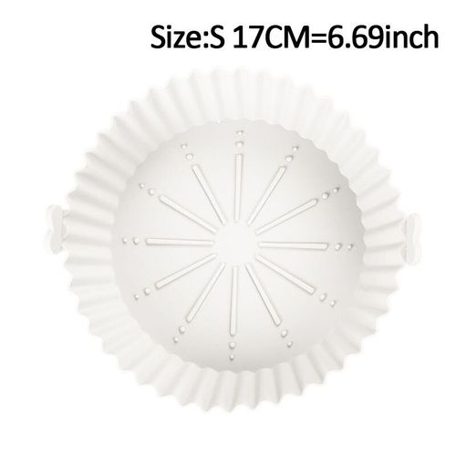 Poêle Ronde Antiarina En Silicone Réutilisable Pour Friteuses À Air,Tampons Pour Micro-Ondes,Doublure De Poêle À Friteuse À Air,Moule À Gâteau,Escalade De Cuisson Au Four,1 - Type White Size S-17cm