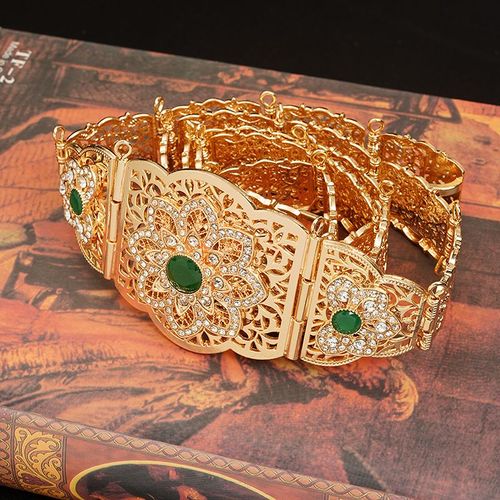 Ceinture Caftan Marocaine Chic,Or,Pierre Rouge Verte,Robe De Mariée Algérie,Abaya,Bijoux De Taille Arabe