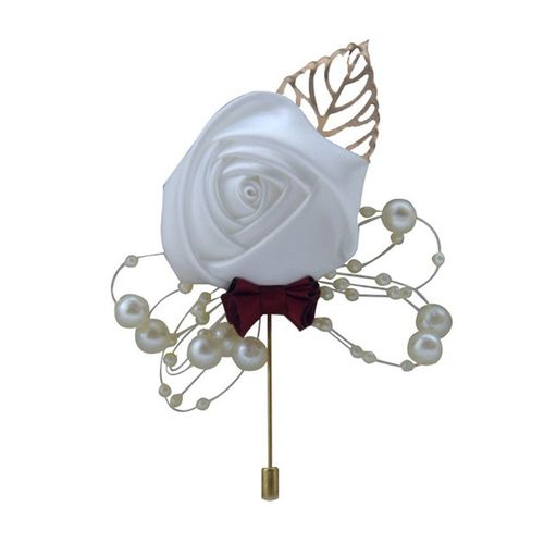 Boutonnière Épingles À Revers Pour Homme Et Femme,Corsage De Mariage,Boutonnière Trempée,Feuilles D'or,Broche Fleurs,Accessoires De Mariage