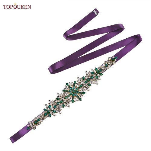 TOPCLS-Ceinture de mariage pour patients EEN,ceinture marocaine faite à la main,ceinture en biscuits,accessoires de robe de banquet,bijoux verts,appliques S319-KL