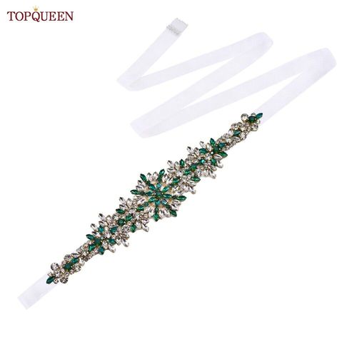 TOPCLS-Ceinture de mariage pour patients EEN,ceinture marocaine faite à la main,ceinture en biscuits,accessoires de robe de banquet,bijoux verts,appliques S319-KL