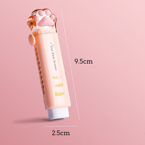 Gommes En Caoutchouc Patte De Chat Pour Enfants,Outil De Ration Étudiant,Fournitures Scolaires Et De Bureau,Papeterie Créative,Conception Push-Pull Kawaii,Cadeau,1 Pièce - Type Orange #A