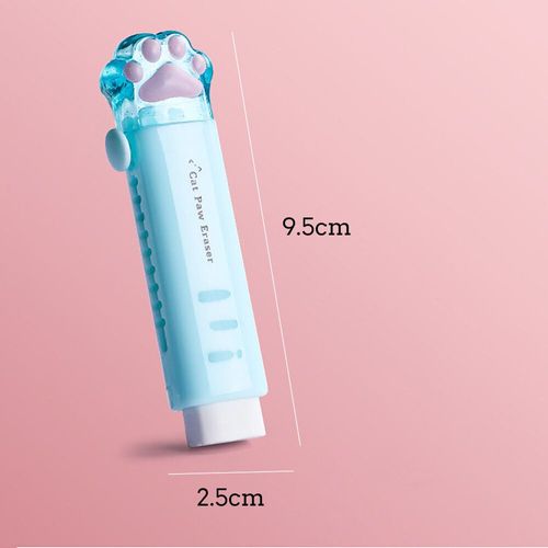 Gommes En Caoutchouc Patte De Chat Pour Enfants,Outil De Ration Étudiant,Fournitures Scolaires Et De Bureau,Papeterie Créative,Conception Push-Pull Kawaii,Cadeau,1 Pièce - Type Blue #A