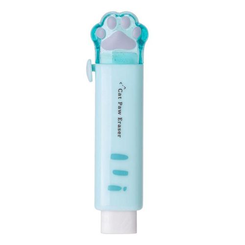 Gommes En Caoutchouc Patte De Chat Pour Enfants,Outil De Ration Étudiant,Fournitures Scolaires Et De Bureau,Papeterie Créative,Conception Push-Pull Kawaii,Cadeau,1 Pièce - Type Blue #B