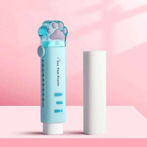 Gomme En Caoutchouc Kawaii Push Rib Design,Patte De Chat Mignonne,Outil De Ration D'étudiant,Cadeau Pour Enfants,Papeterie Coréenne,Fournitures Scolaires Et De Bureau - Type Blue