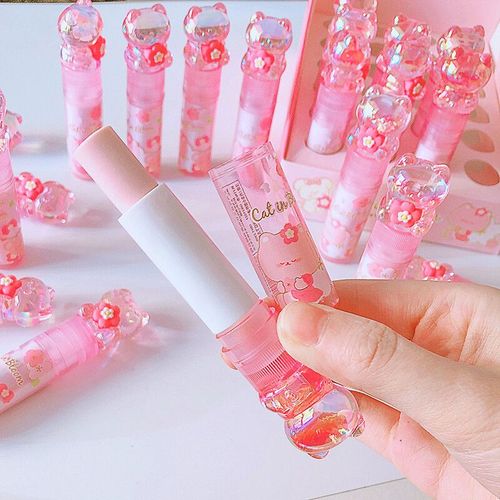 Gommes En Caoutchouc Ours Pour Étudiant,Outil De Ration Pour Enfants,Fournitures Scolaires Et De Bureau,Cadeau Créatif,Conception De Rouge À Lèvres Kawaii,1 Pièce - Type Cat-Pink