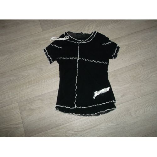 Tee Shirt Affaire De Mode Noir Et Liserés Noeuds Blancs 36 Tbe