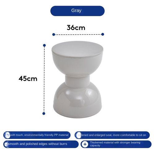 Tabouret Proxy De Chaussure Créatif Nordique,Tabouret De Salle À Manger Crème Domestique Épaissi,Tabouret De Table Basse De Salon,Piste Ronde En Plastique - Type Gray
