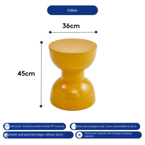 Tabouret Proxy De Chaussure Créatif Nordique,Tabouret De Salle À Manger Crème Domestique Épaissi,Tabouret De Table Basse De Salon,Piste Ronde En Plastique - Type Yellow