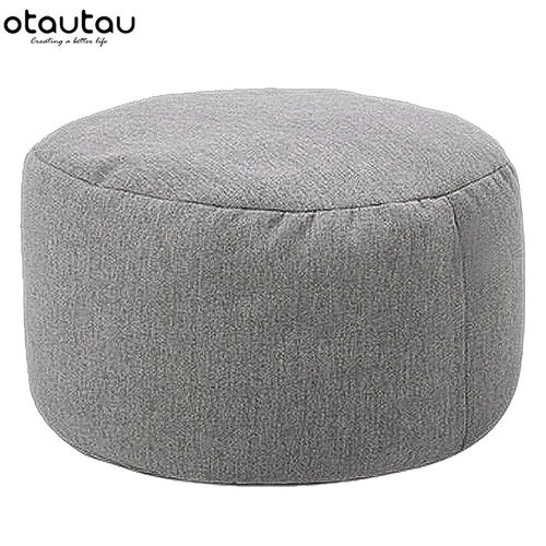 Otautau-Tabouret Rond En Lin Avec Remplissage,Pouf,Repose-Pieds,Hypothécaire Ami,Futon Puff,D30 Cm X H20 Cm,Jd001 - Type Dark Grey #A