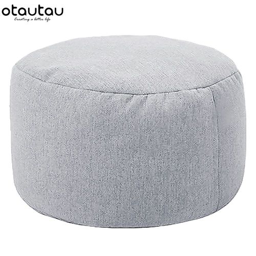 Otautau-Tabouret Rond En Lin Avec Remplissage,Pouf,Repose-Pieds,Hypothécaire Ami,Futon Puff,D30 Cm X H20 Cm,Jd001 - Type Light Grey #A