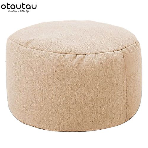 Otautau-Tabouret Rond En Lin Avec Remplissage,Pouf,Repose-Pieds,Hypothécaire Ami,Futon Puff,D30 Cm X H20 Cm,Jd001 - Type Light Khaki #A