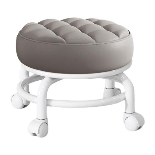 Tabouret Roulant Rotatif Avec Roues,Résistant À 360 °,Rond,Selle Réglable - Type Grey